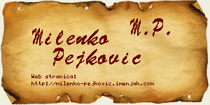 Milenko Pejković vizit kartica